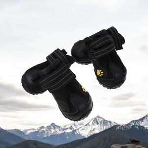 Black Dog boots Yellow Paw Print